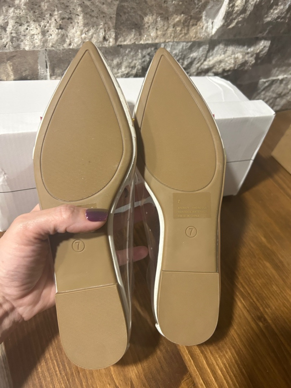 Theressa Rhinestone Butterfly Clear Upper Flats new in box size 7 - Picture 4 of 6